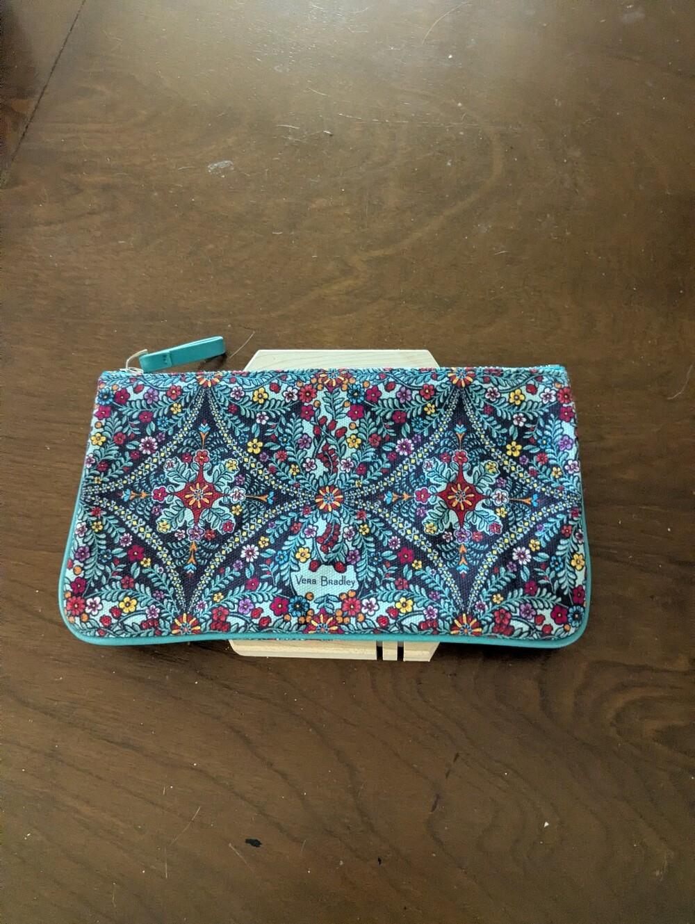 Vera Bradley Blue Kaleidoscope Floral Cosmetic Bag